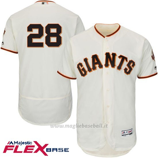 Maglia Baseball Uomo San Francisco Giants Buster Posey Crema Flex Base Autentico Collezione
